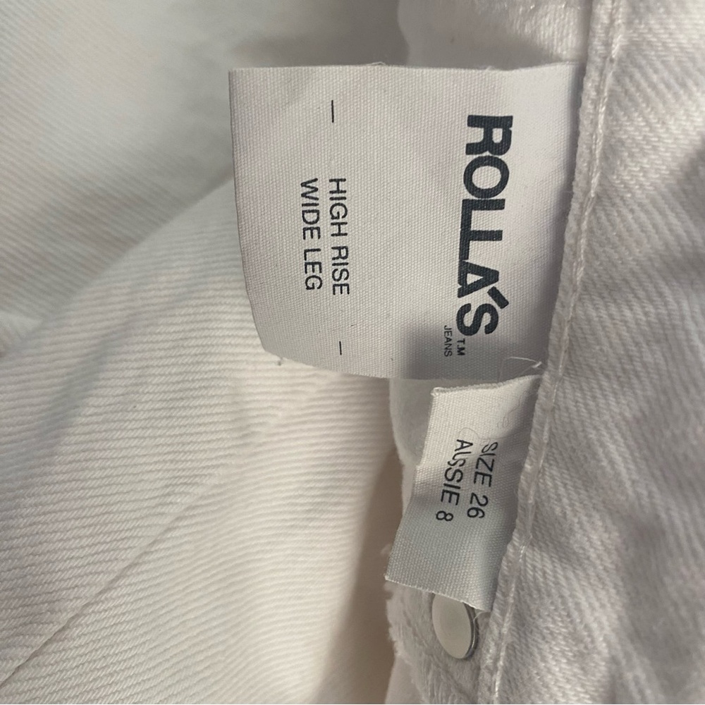 Old Mate White High Rise Wide-Leg Jeans ROLLA - Picture 8 of 8